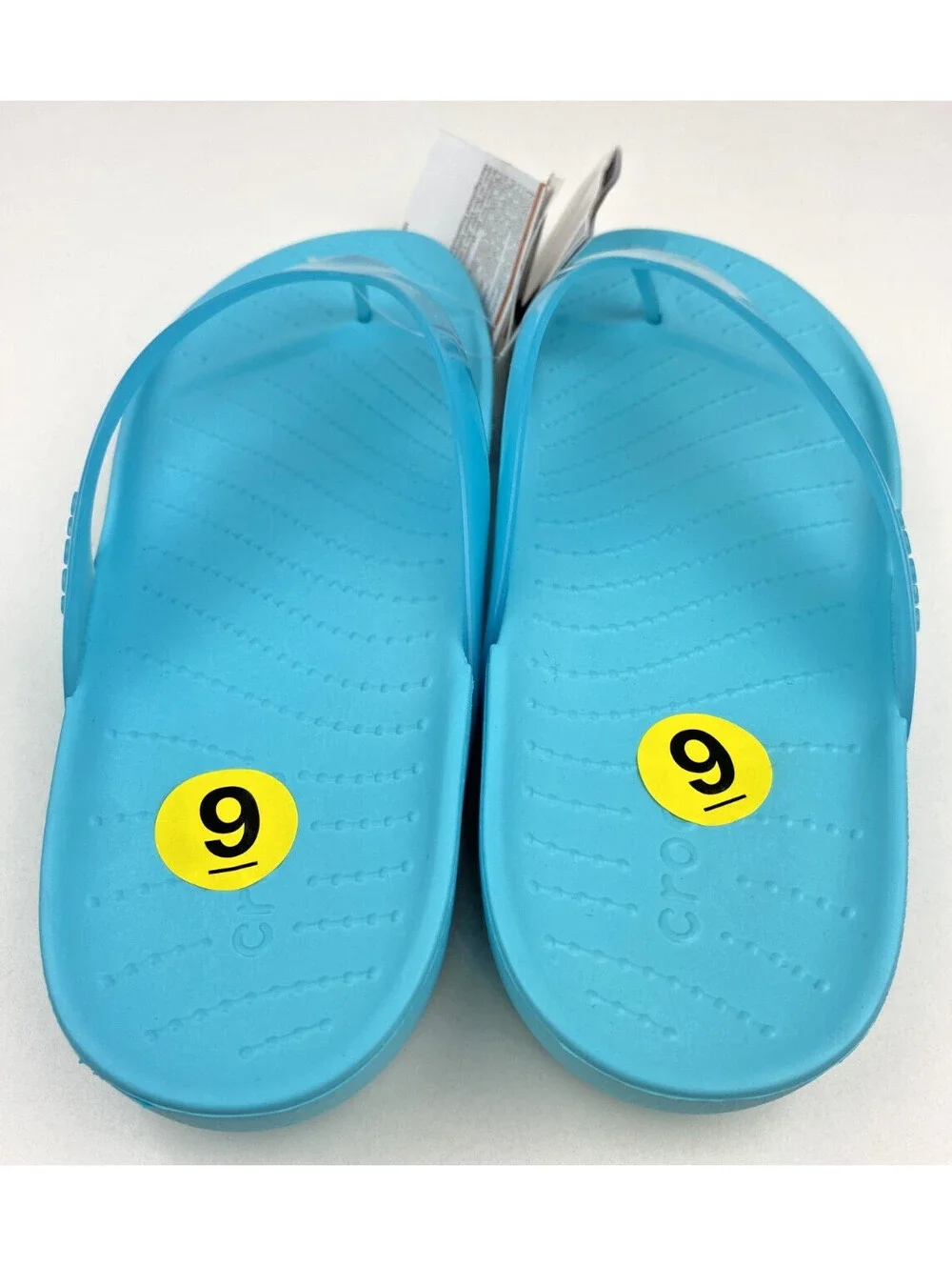 Crocs Splash Glossy Flip Flops Aqua Blue Women’s Size 9 NWT Thongs New Sandals